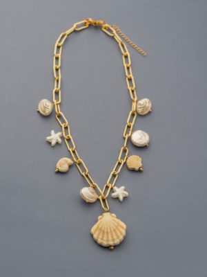 Collar Multicharms Caracoles + Aretes