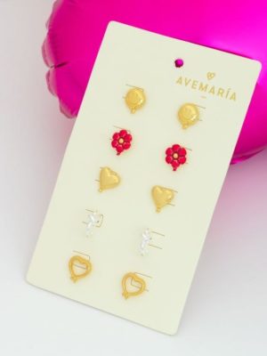 Set X5 Aretes Mini Globo By Jose Y Cami