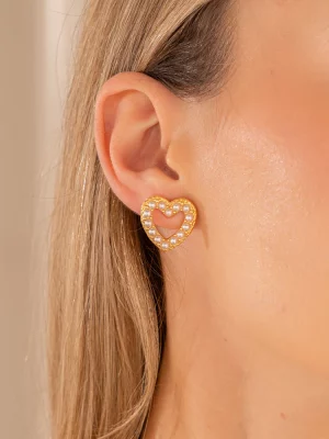 Aretes Corazón Perla