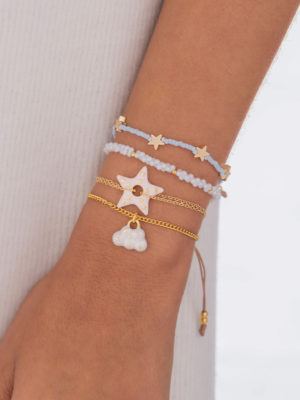 Set X4 pulsera estrella puntos